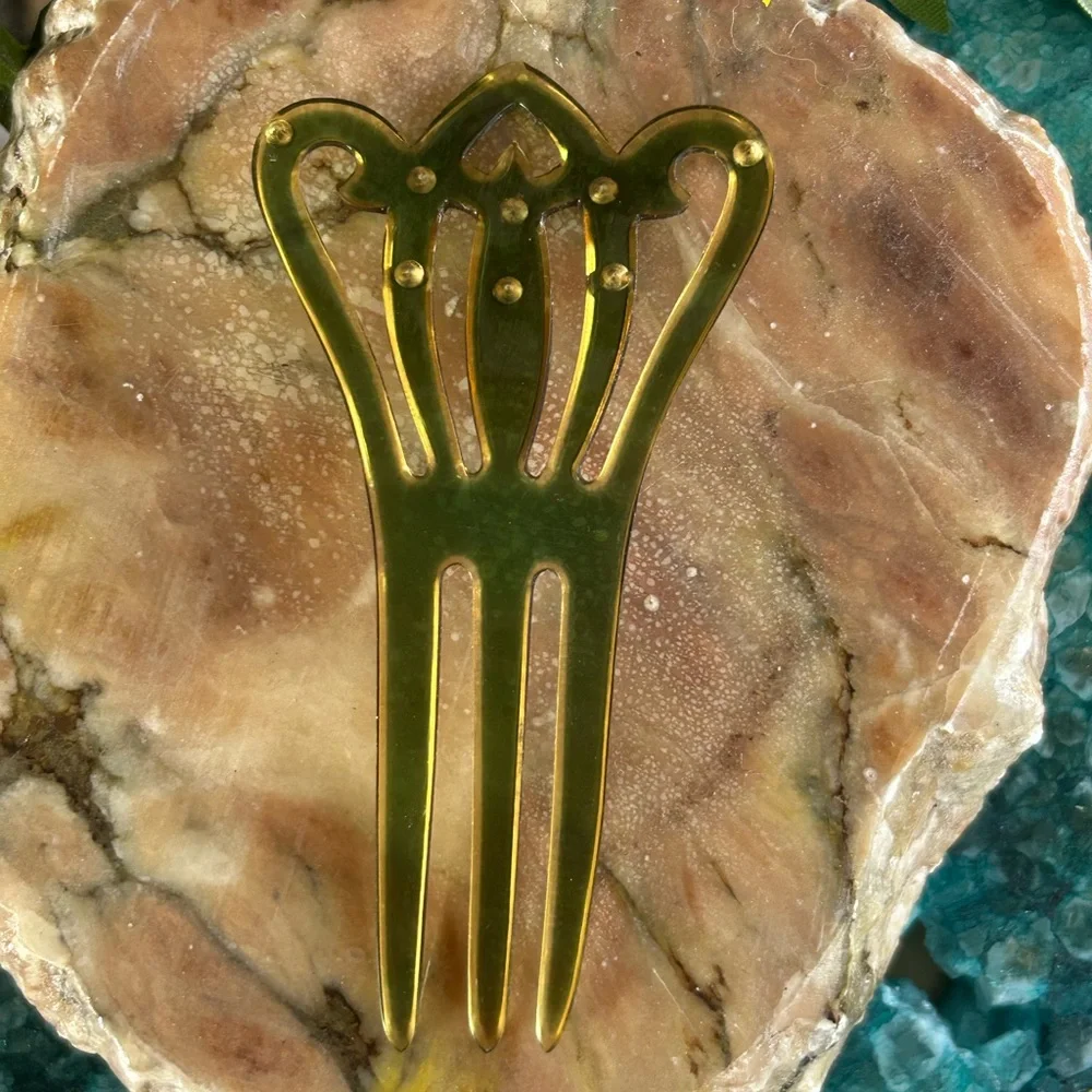 Vintage Green Hair Comb